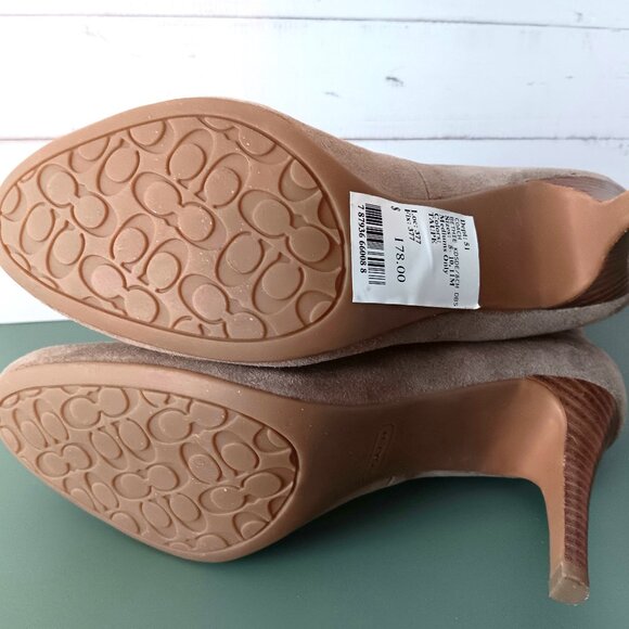 NWT 💥 COACH BETHIE TAUPE SUEDE BOOTIES ~ GORGEOUS! ~ Size 7.5 - Picture 9 of 9